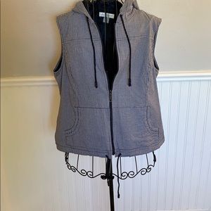 💚 Christopher&Banks Black/White Plaid Vest WomenL